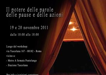 Workshop Intensivo di Recitazione – 19 e 20 novembre a Roma