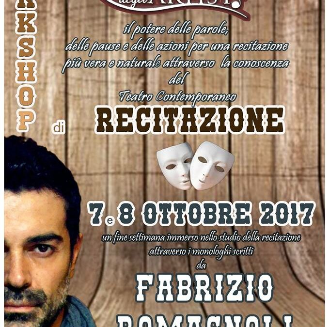 Workshop Intensivo di Recitazione il 7 e 8 ottobre 2017 a La Piazza degli Artisti (Palermo)